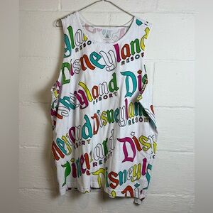 Disney All Over Print Men’s Casual Summer White Tank Top Size XL Cotton Blend